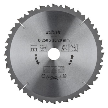 Wolfcraft kružna testera za ručne cirkulare HM ø250x30-20x3.2mm 6552000 Wolfcraft kružna testera za ručne cirkulare HM ø250x30-20x3.2mm 6552000