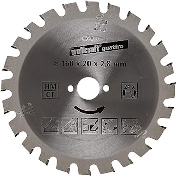 Wolfcraft kružna testera za ručne cirkulare HM ø160x20x2.8mm 6568000 Wolfcraft kružna testera za ručne cirkulare HM ø160x20x2.8mm 6568000