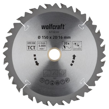 Wolfcraft kružna testera za ručne cirkulare HM ø150x20x2.4mm 6732000 Wolfcraft kružna testera za ručne cirkulare HM ø150x20x2.4mm 6732000