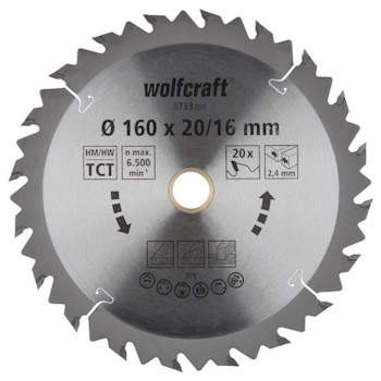 Wolfcraft kružna testera za ručne cirkulare HM ø160x20x2.4mm 6733000