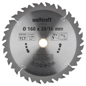 Wolfcraft kružna testera za ručne cirkulare HM ø160x20x2.4mm 6733000 Wolfcraft kružna testera za ručne cirkulare HM ø160x20x2.4mm 6733000