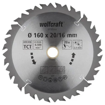 Wolfcraft kružna testera za ručne cirkulare HM ø160x20x2.4mm 6733000