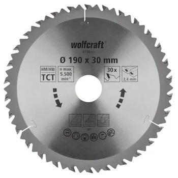 Wolfcraft kružna testera za ručne cirkulare HM ø190x30x2.4mm 6736000 Wolfcraft kružna testera za ručne cirkulare HM ø190x30x2.4mm 6736000