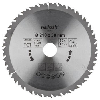 Wolfcraft kružna testera za ručne cirkulare HM ø210x30x2.4mm 6737000