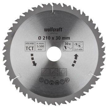Wolfcraft kružna testera za ručne cirkulare HM ø210x30x2.4mm 6737000 Wolfcraft kružna testera za ručne cirkulare HM ø210x30x2.4mm 6737000