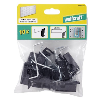 Wolfcraft jednostruke kuke za zidnu ploču za alat set 10/1 6099000-2