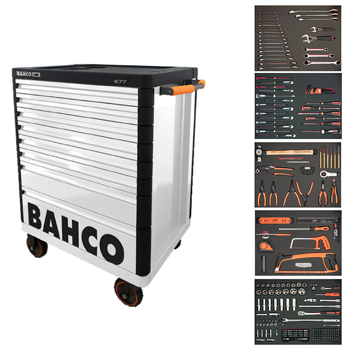 Bahco bela kolica za alat sa 7 fioka sa 247 alata 1477K7WHFF12SD Bahco bela kolica za alat sa 7 fioka sa 247 alata 1477K7WHFF12SD