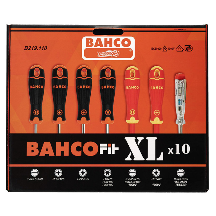 Bahco set odvijača BahcoFit XL 10 kom B219.110 Bahco set odvijača BahcoFit XL 10 kom B219.110