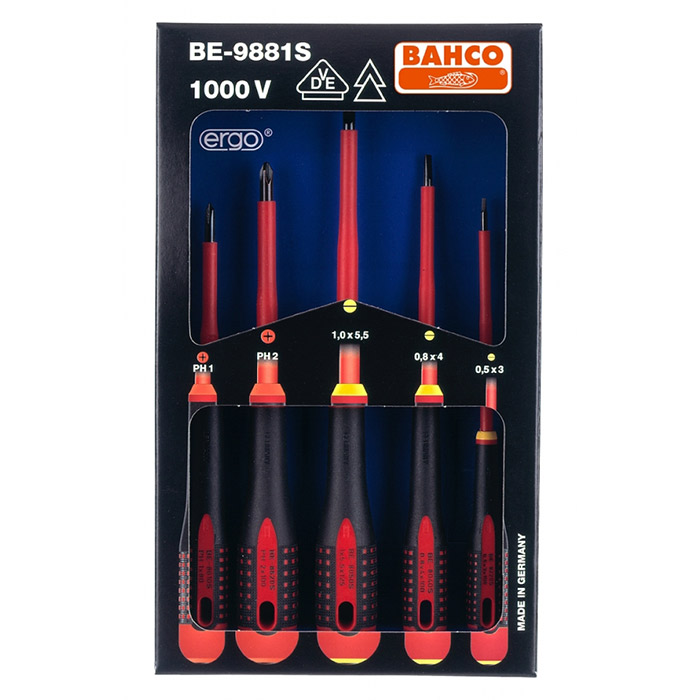 Bahco set ERGO izolovanih odvijača 5 kom BE-9881S Bahco set ERGO izolovanih odvijača 5 kom BE-9881S