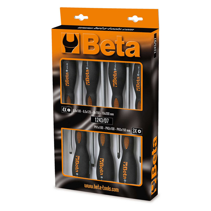 Beta set odvijača ravni i krstasti ojačani za udaranje 7/1 1243/D7 Beta set odvijača ravni i krstasti ojačani za udaranje 7/1 1243/D7