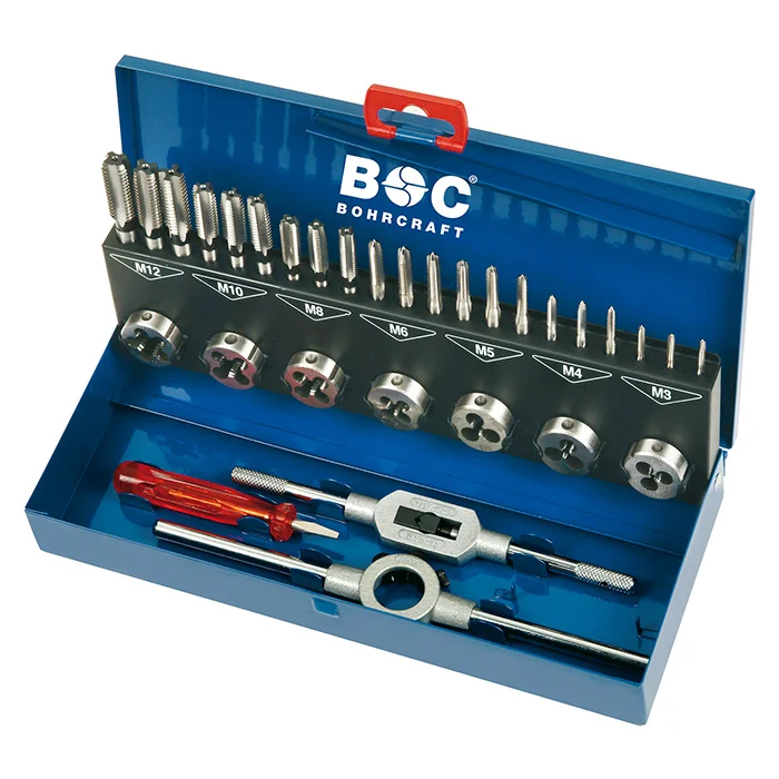 Bohrcraft set ureznica i nareznica M3-M12 HSS-G sa okretačima 31-delni GS25 60001410025 Bohrcraft set ureznica i nareznica M3-M12 HSS-G sa okretačima 31-delni GS25 60001410025