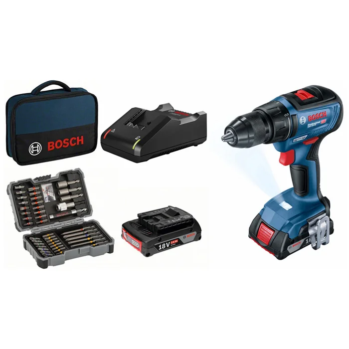 Bosch akumulatorska bušilica-odvrtač GSR 18V-50 Professional + 43- delni set pribora u torbi 06019H5004 Bosch akumulatorska bušilica-odvrtač GSR 18V-50 Professional + 43- delni set pribora u torbi 06019H5004