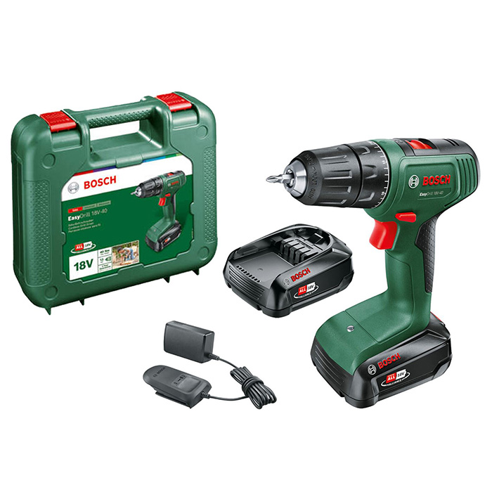 Bosch akumulatorska bušilica-odvrtač EasyDrill 18V-40 sa 2x 18V 2.0 Ah akumulatora i punjačem 06039D8005