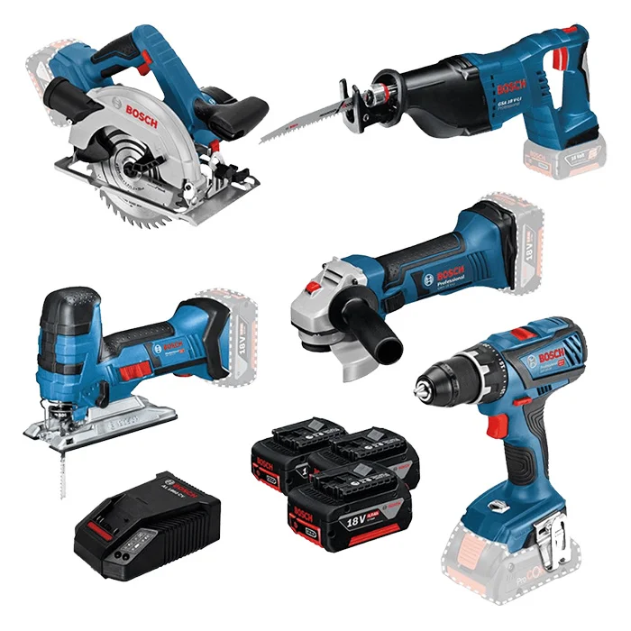 Bosch set akumulatorskih alata - bušilica-odvrtač GSR 18V-28 + ubodna testera GST 18V-LI S + ugaona brusilica GWS 18-125 V-LI + kružna testera GKS 18 V-LI + testera GSA 18V-LI 0615990K6N Bosch set akumulatorskih alata - bušilica-odvrtač GSR 18V-28 + ubodna testera GST 18V-LI S + ugaona brusilica GWS 18-125 V-LI + kružna testera GKS 18 V-LI + testera GSA 18V-LI 0615990K6N