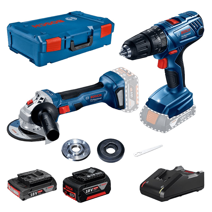 Bosch set akumulatorskih alata - akumulatorska ugaona brusilica GWS 180-LI Professional + akumulatorska udarna bušilica-odvrtač GSB 180-LI Professional 0615990M36