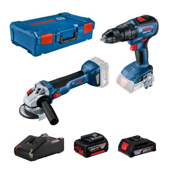 Bosch set akumulatorskih alata - akumulatorska ugaona brusilica GWS 18V-10 Professional + akumulatorska bušilica-odvrtač GSB 18V-50 Professional 0615990M9K