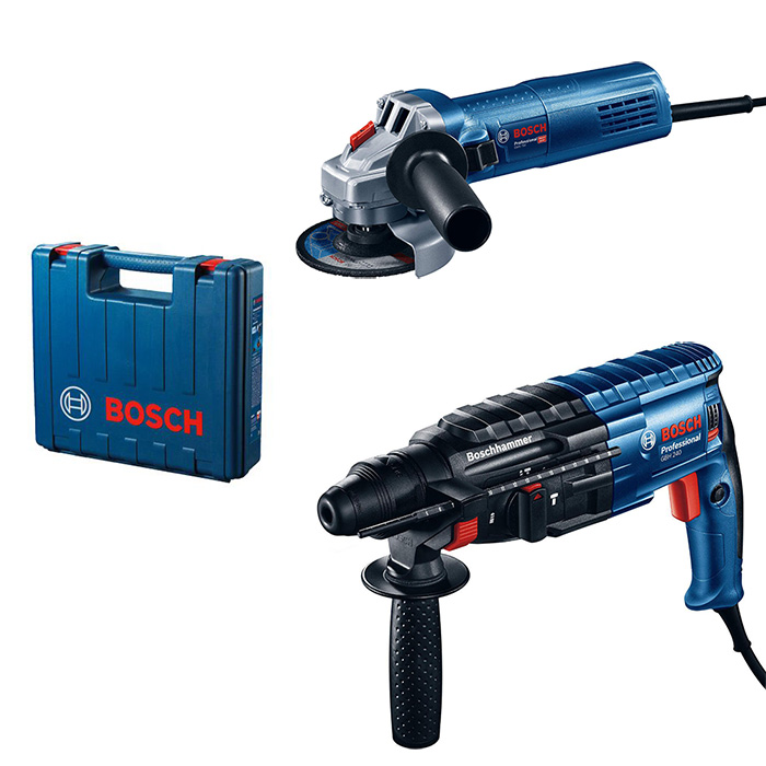 Bosch set električnog alata - elektro-pneumatski čekić GBH 240 Professional + ugaona brusilica GWS 750-125 Professional 0611272122