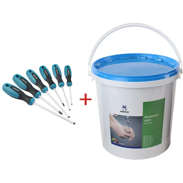 Akcijski komplet - Hazet set šrafcigera 6 kom HZ-810/6 + Normfest pasta za čišćenje ruku 10l NF-2897-240-8 Akcijski komplet - Hazet set šrafcigera 6 kom HZ-810/6 + Normfest pasta za čišćenje ruku 10l NF-2897-240-8