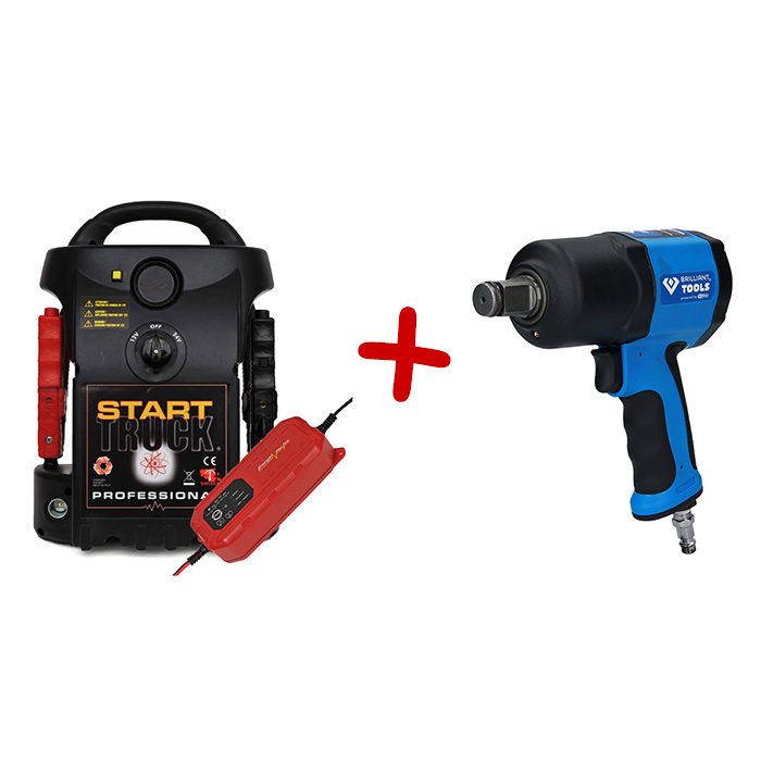 Akcijski komplet - Lemania Energy start buster 12/24V 5000Ah sa punjačem LE-P2-12/24V/SL-1 + Brilliant Tools pneumatski pištolj 3/4 Akcijski komplet - Lemania Energy start buster 12/24V 5000Ah sa punjačem LE-P2-12/24V/SL-1 + Brilliant Tools pneumatski pištolj 3/4