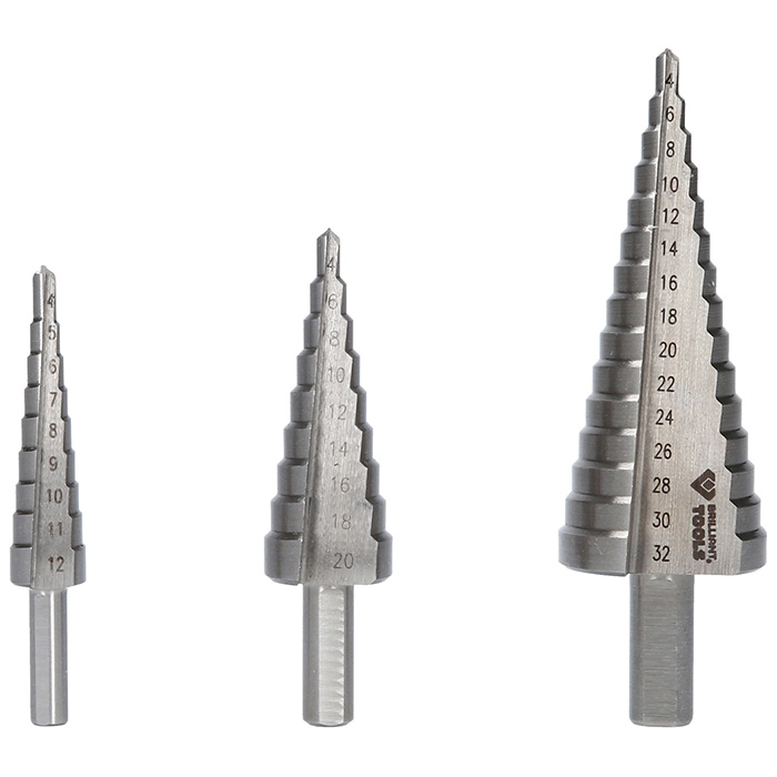 Brilliant Tools set stepenastih burgija 3-delni BT-101925 Brilliant Tools set stepenastih burgija 3-delni BT-101925