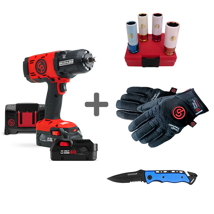 Super vulkanizerska akcija set 5 - Chicago Pneumatic baterijski udarni odvijač 1/2 Super vulkanizerska akcija set 5 - Chicago Pneumatic baterijski udarni odvijač 1/2