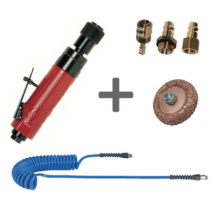 Super vulkanizerska akcija set 6 - Chicago Pneumatic pneumatska biax brusilica sporohodna CP873 + brusni disk za gumu + set spojnica + spiralno crevo Super vulkanizerska akcija set 6 - Chicago Pneumatic pneumatska biax brusilica sporohodna CP873 + brusni disk za gumu + set spojnica + spiralno crevo