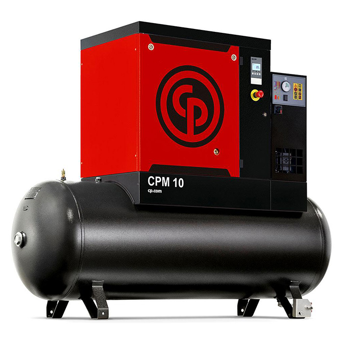 Chicago Pneumatic vijčani kompresor 7.5kW CPM 10 8 bara sa 500l rezervoarom sa sušačem