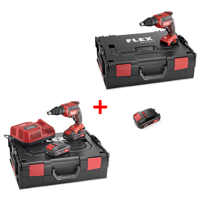Flex aku set - 2x zavrtač/šrauber + punjač + 3x baterija + 2x kofer L-BOXX® H74767