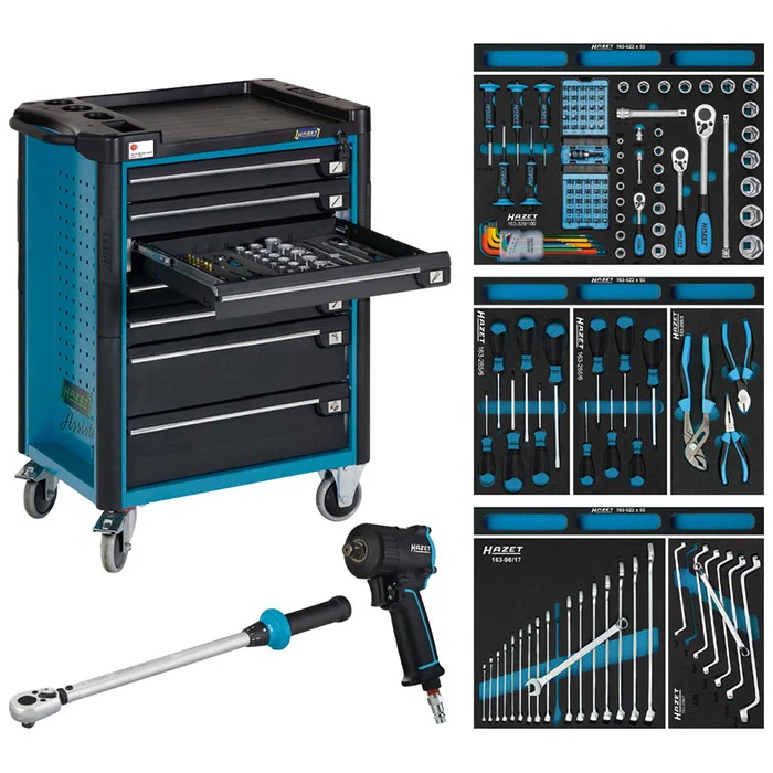 Hazet kolica za alat sa 3 fioke alata + pneumatski pištolj + moment ključ (145 kom) HZ-179-7/145 Hazet kolica za alat sa 3 fioke alata + pneumatski pištolj + moment ključ (145 kom) HZ-179-7/145