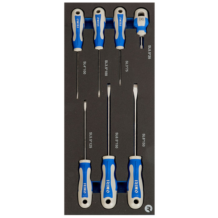 Irimo set 7 ravnih odvijača u 1/3 penastom ulošku IFF1E007 Irimo set 7 ravnih odvijača u 1/3 penastom ulošku IFF1E007