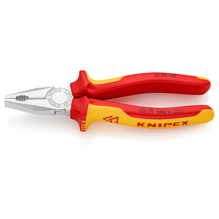 Knipex klešta kombinovana izolovana 1000V VDE 180mm 03 06 180 Knipex klešta kombinovana izolovana 1000V VDE 180mm 03 06 180