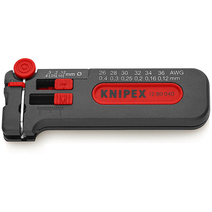 Knipex mini skidač izolacije Ø 0,12-0,4mm 12 80 040 SB Knipex mini skidač izolacije Ø 0,12-0,4mm 12 80 040 SB