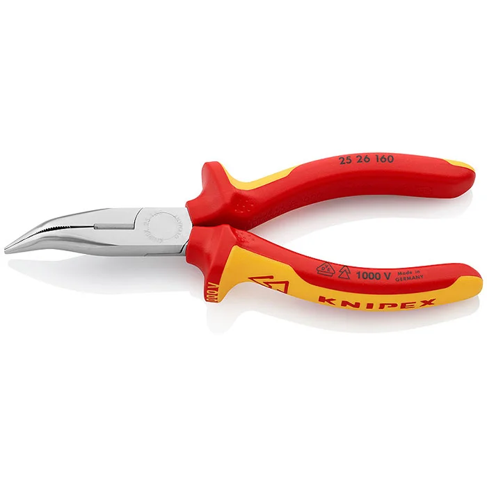 Knipex klešta špic kriva sa bočnim sečenjem 1000V VDE 160mm 25 26 160 Knipex klešta špic kriva sa bočnim sečenjem 1000V VDE 160mm 25 26 160