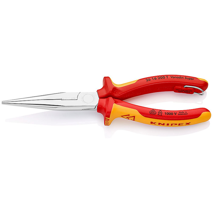 Knipex klešta špic prava 1000V VDE 200mm sa mogućnošću kačenja 26 16 200 T Knipex klešta špic prava 1000V VDE 200mm sa mogućnošću kačenja 26 16 200 T