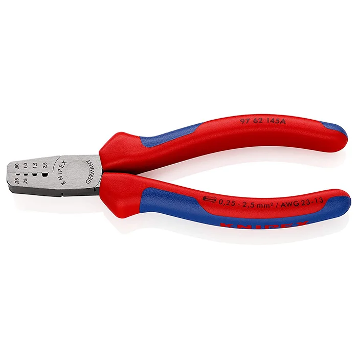Knipex klešta za krimpovanje hilzni (kablovskih završetaka) 145mm 97 62 145 A Knipex klešta za krimpovanje hilzni (kablovskih završetaka) 145mm 97 62 145 A
