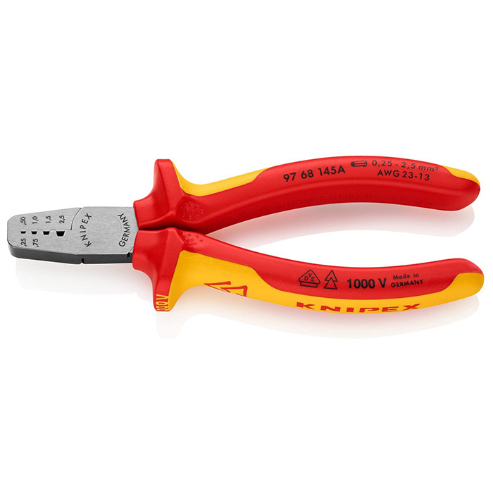 Knipex klešta za krimpovanje hilzni (kablovskih završetaka) 1000V VDE 145mm 97 68 145 A