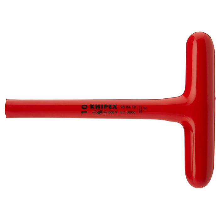Knipex nasadni ključ sa T-drškom izolovan 1000V 10mm 98 04 10 Knipex nasadni ključ sa T-drškom izolovan 1000V 10mm 98 04 10