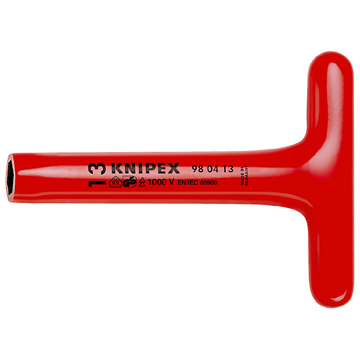 Knipex nasadni ključ sa T-drškom izolovan 1000V 13mm 98 04 13 Knipex nasadni ključ sa T-drškom izolovan 1000V 13mm 98 04 13