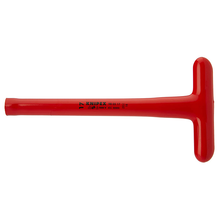 Knipex nasadni ključ sa T-drškom izolovan 1000V 17mm 98 05 17 Knipex nasadni ključ sa T-drškom izolovan 1000V 17mm 98 05 17