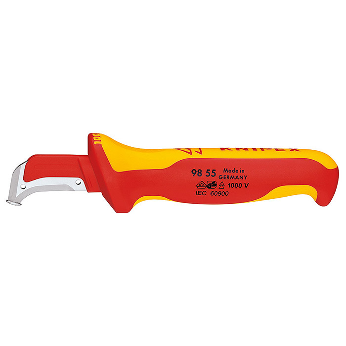 Knipex nož za električare 1000V VDE sa spljoštenim vrhom 180mm 98 55 Knipex nož za električare 1000V VDE sa spljoštenim vrhom 180mm 98 55