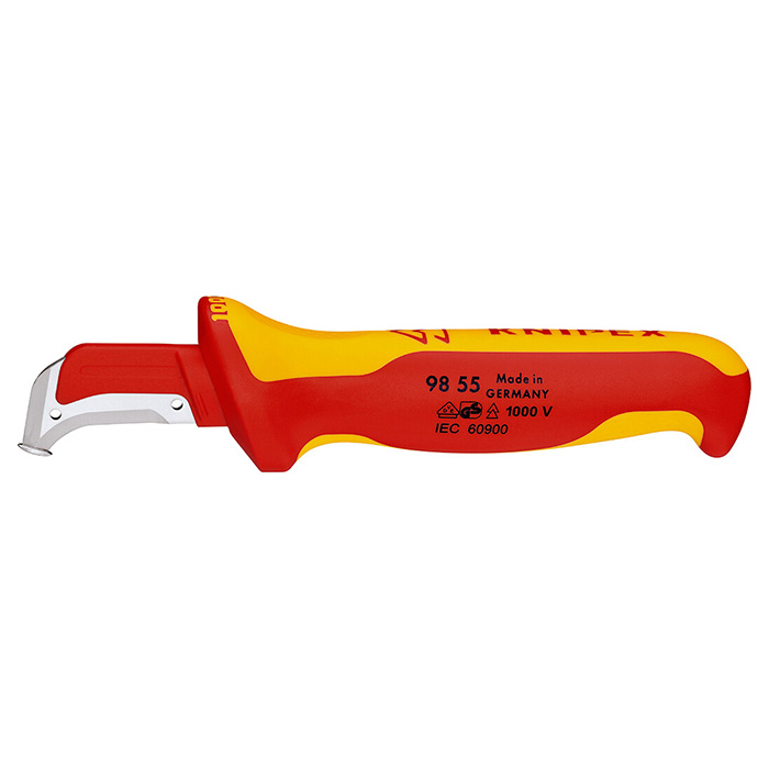 Knipex nož za električare 1000V VDE sa spljoštenim vrhom 180mm u blister pakovanju 98 55 SB Knipex nož za električare 1000V VDE sa spljoštenim vrhom 180mm u blister pakovanju 98 55 SB