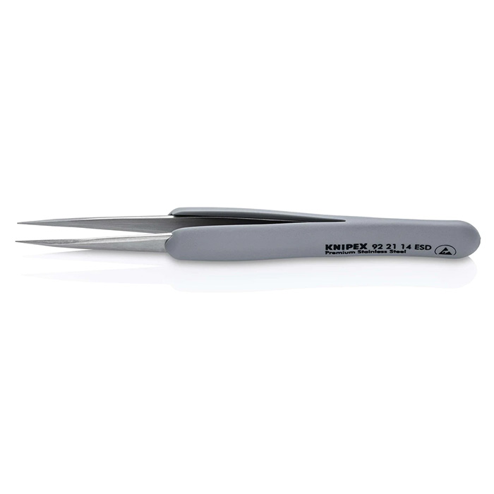 Knipex precizna pinceta sa gumenim ručkama ESD špicasta 130mm 92 21 14 ESD Knipex precizna pinceta sa gumenim ručkama ESD špicasta 130mm 92 21 14 ESD
