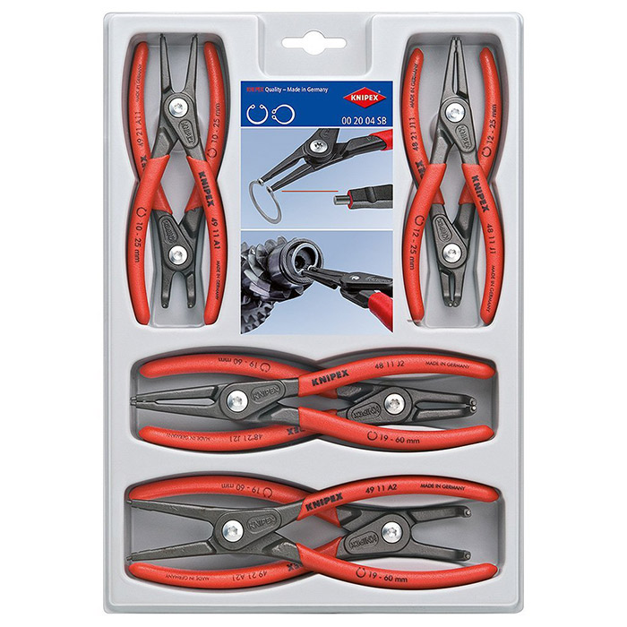 Knipex komplet preciznih klešta za seger osigurače 8/1 00 20 04 SB Knipex komplet preciznih klešta za seger osigurače 8/1 00 20 04 SB