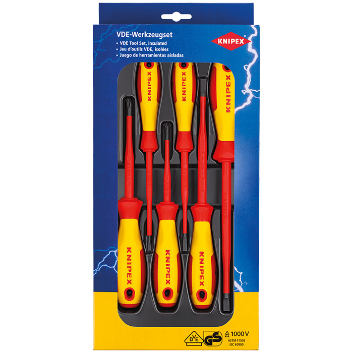 Knipex set izolovanih odvijača 1000V 6/1 00 20 12 V02 Knipex set izolovanih odvijača 1000V 6/1 00 20 12 V02
