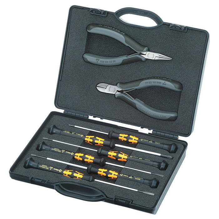 Knipex komplet ESD klešta za elektroniku sa Wera odvijačima 8/1 00 20 18 ESD Knipex komplet ESD klešta za elektroniku sa Wera odvijačima 8/1 00 20 18 ESD