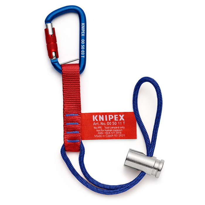 Knipex adapterska petlja s karabinerom za osiguranje alata od pada 6kg/13lbs 00 50 13 T BK Knipex adapterska petlja s karabinerom za osiguranje alata od pada 6kg/13lbs 00 50 13 T BK