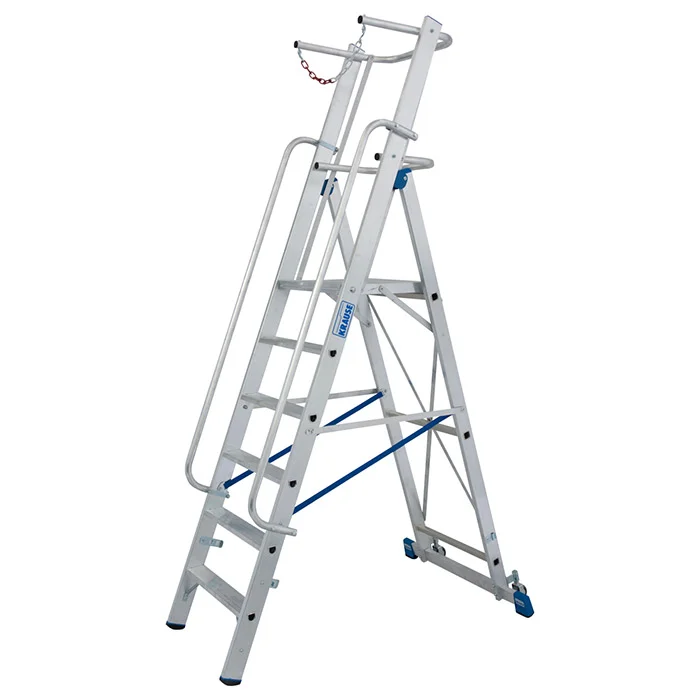 Krause Stabilo stojeće merdevine sa velikom platformom i lancem 6 gazišta 127501 Krause Stabilo stojeće merdevine sa velikom platformom i lancem 6 gazišta 127501