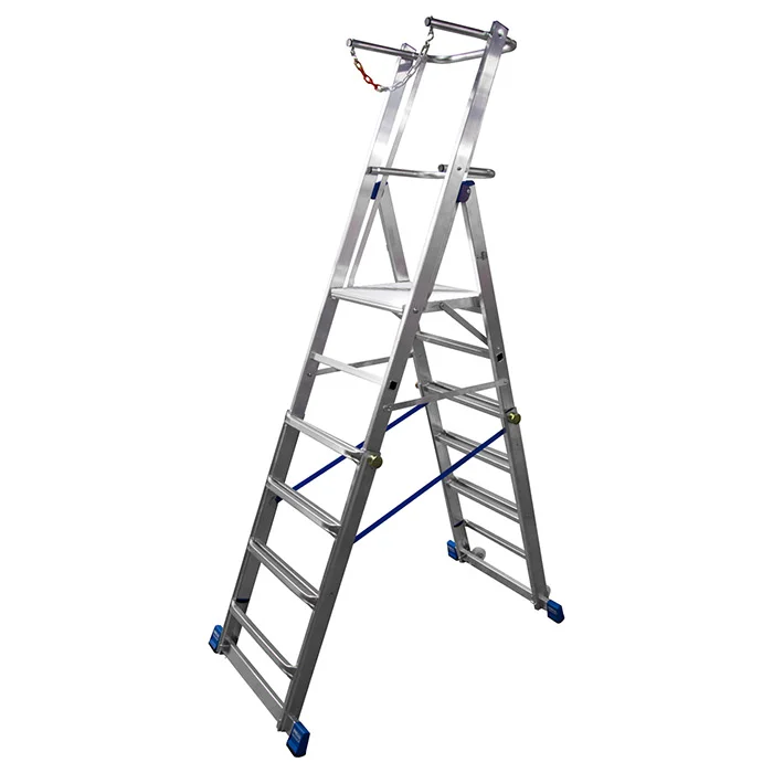 Krause Stabilo teleskopske merdevine sa platformom i lancem 6-8 gazišta 127624 Krause Stabilo teleskopske merdevine sa platformom i lancem 6-8 gazišta 127624