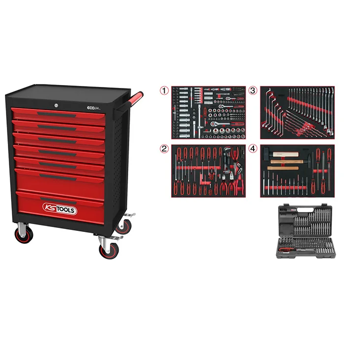 KS Tools kolica za alat ECOline sa 7 fioka sa 515 alata 897.7515 KS Tools kolica za alat ECOline sa 7 fioka sa 515 alata 897.7515