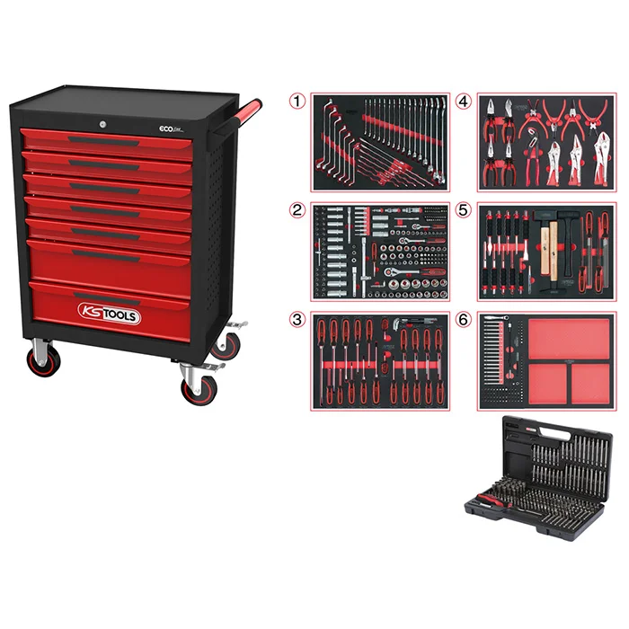 KS Tools kolica za alat ECOline sa 7 fioka sa 598 alata 897.7598 KS Tools kolica za alat ECOline sa 7 fioka sa 598 alata 897.7598